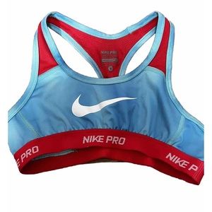 Girls Nike sports bra for gymnastics or dance or running blue/red size S EUC